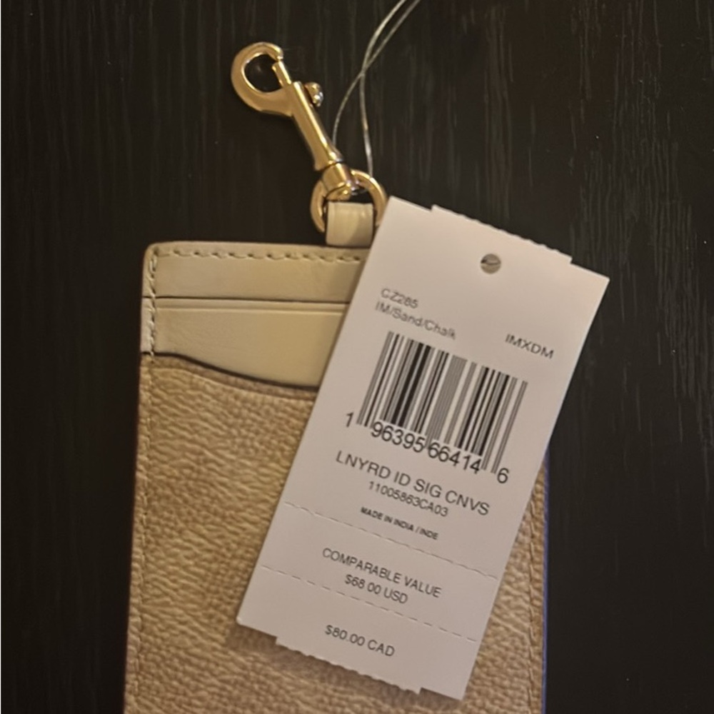 Coach Tan and Cream ID Holder